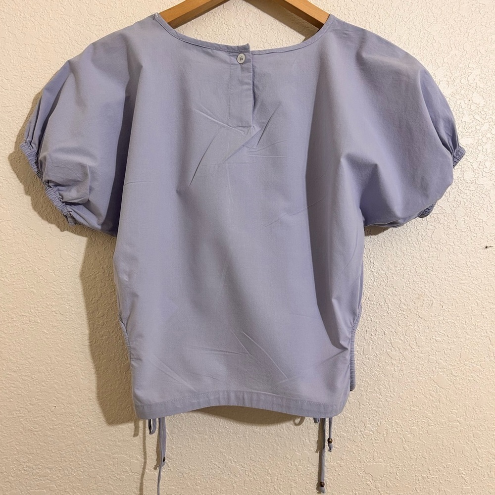 Madewell Boxy Puff Sleeve Blouse in Purple Size:XXS - Picture 2 of 9